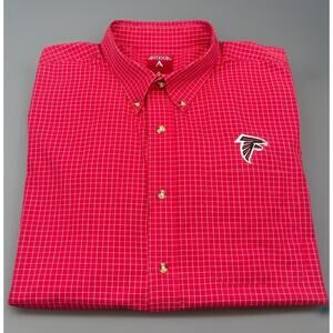Atlanta Falcons Antigua Esteem Men’s Long Sleeve Button Up Shirt Red White XL